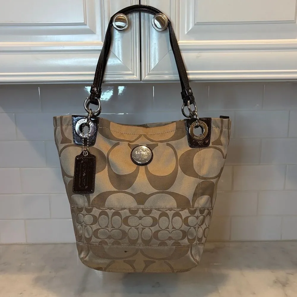 Coach Bag Purse Handbag Pocketbook Vintage Alex Signature Logo Shoulder Bag